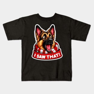 I Saw That meme German Shepherd Dog Happy Holidays Merry Christmas Kids T-Shirt